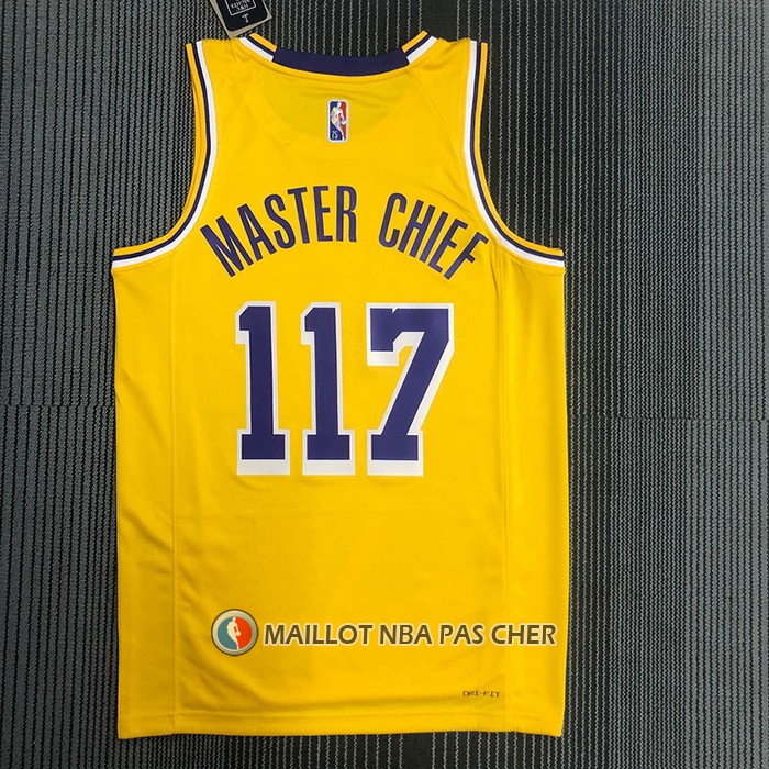 Maillot Los Angeles Lakers x X-box Master Chief NO 117 Jaune